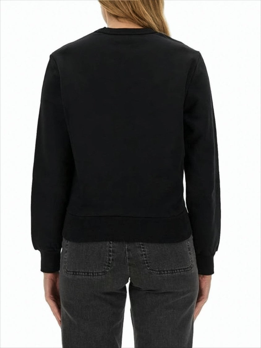A.P.C. Long-Sleeve Black Top With Ribbed Cuffs