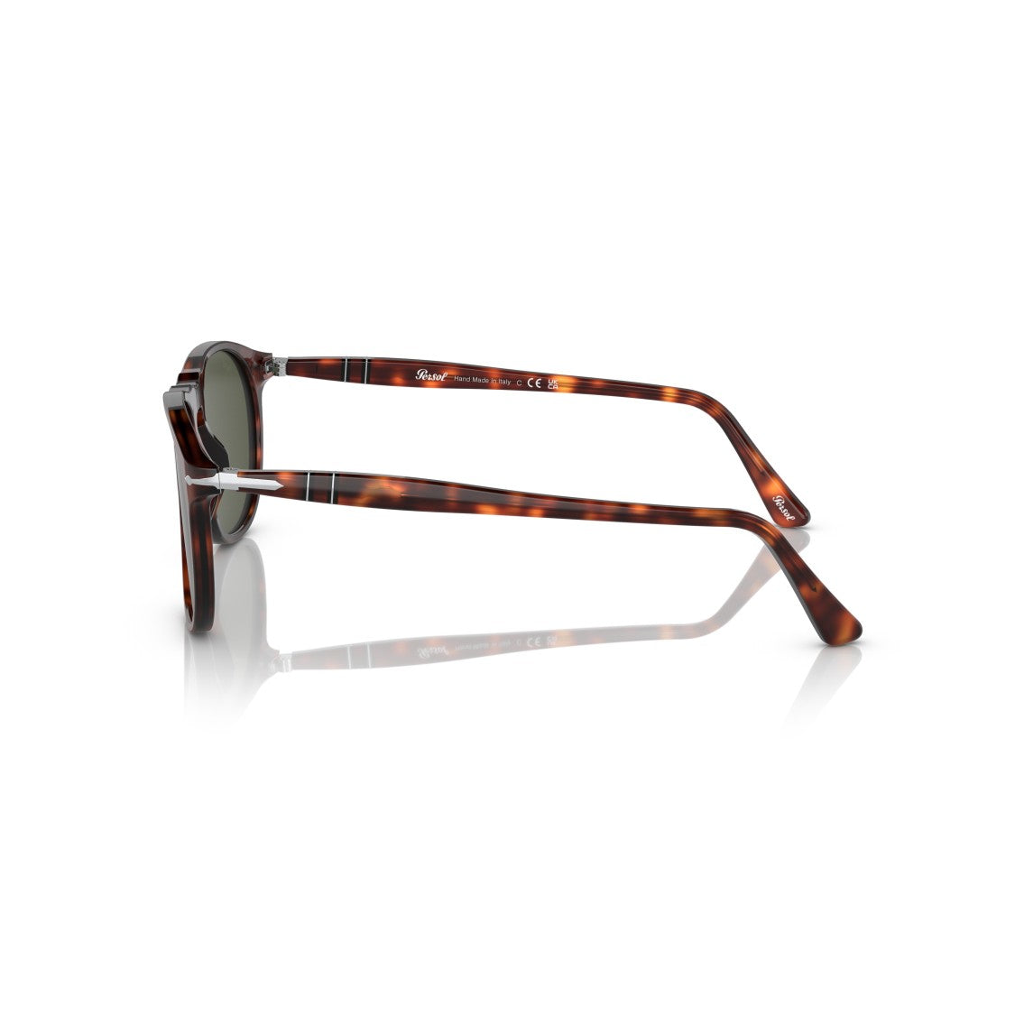 Persol 0Po9649s Classic Round Frame Tortoiseshell Sunglasses