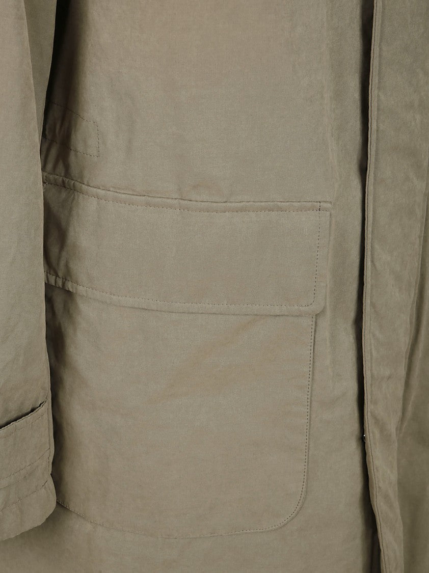 Herno Technical Fabric Long Parka With Removable Hood And Down Padding