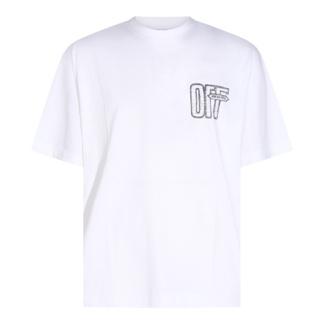 Off-White Distressed Graphic Short-Sleeve T-Shirt