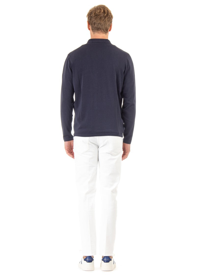 Drumohr Bowling Collar Cotton Cardigan