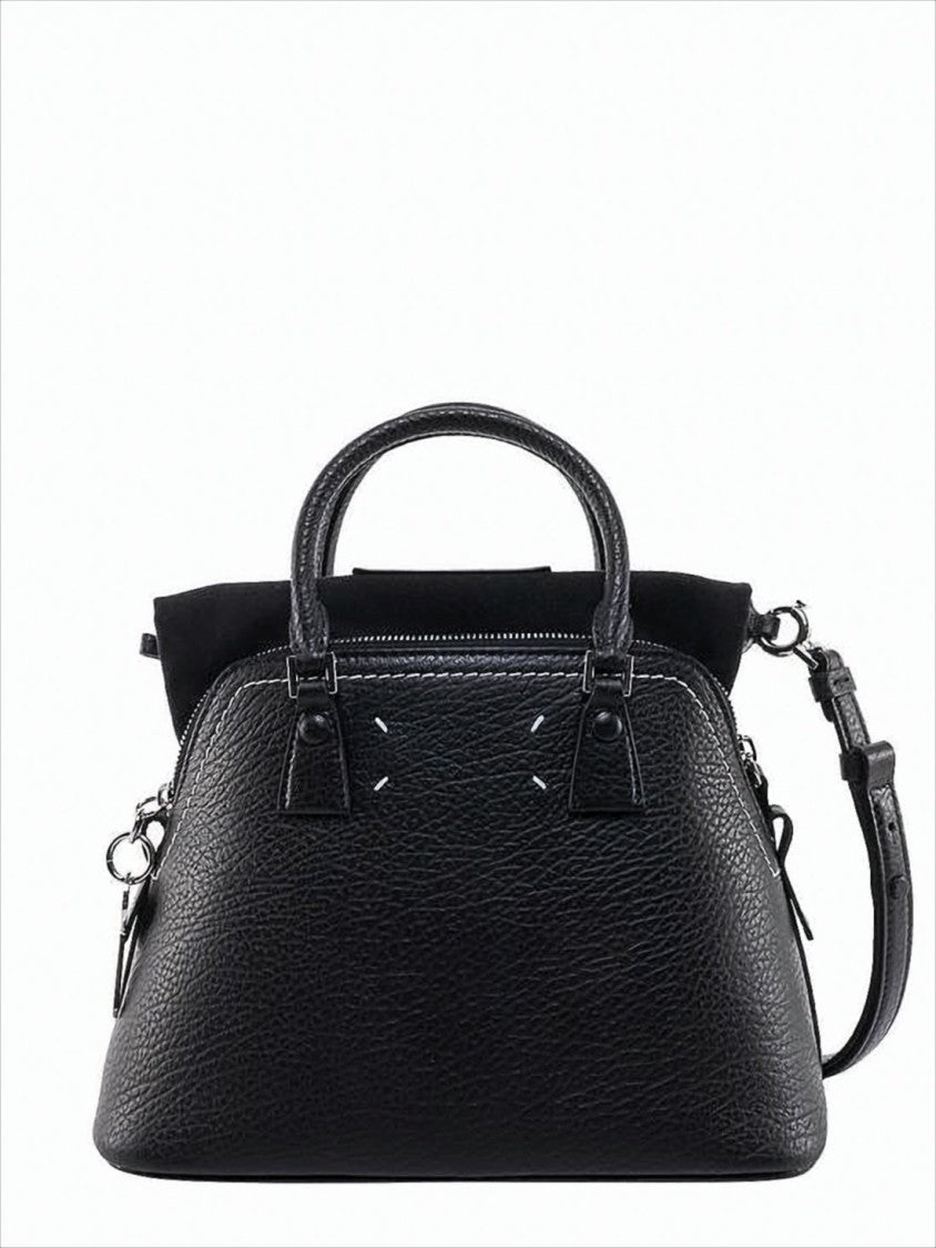Maison Margiela Trapezoidal Structured Tote Bag In Textured Calf Leather