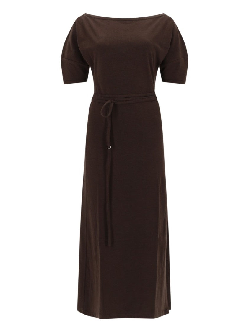Lemaire Cotton Linen Fitted Boat Neck Dress