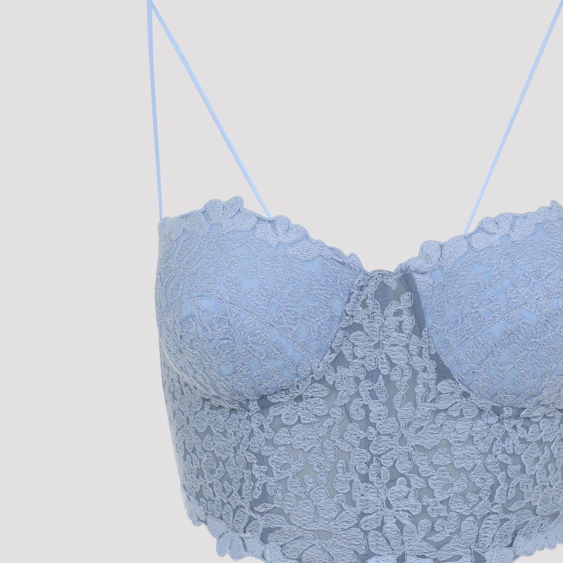 Ermanno Scervino Floral Lace Crop Top With Structured Bustier Design