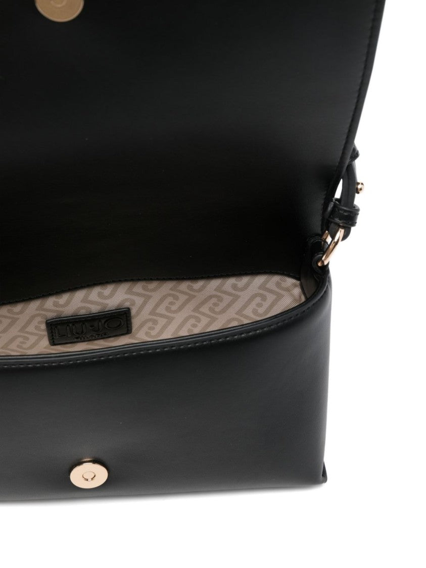 Liu Jo Rectangular Black Shoulder Bag With Flap Closure