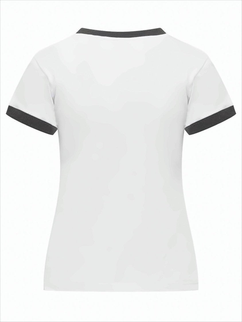 Ganni Short-Sleeved T-Shirt With Graphic Kitten Print