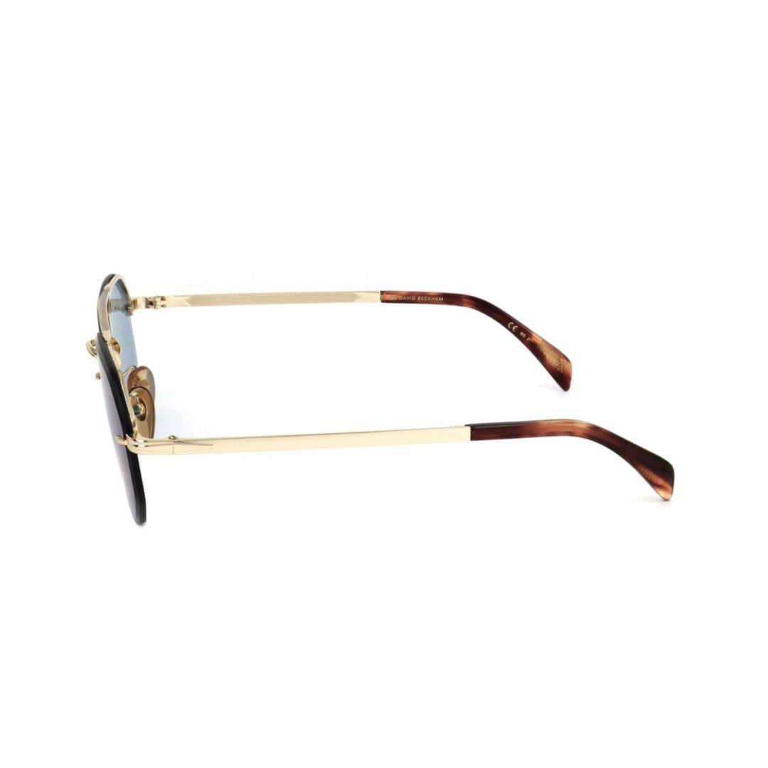 David Beckham Db 1101/G/S Geometric-Shaped Gold Metal Frame Sunglasses