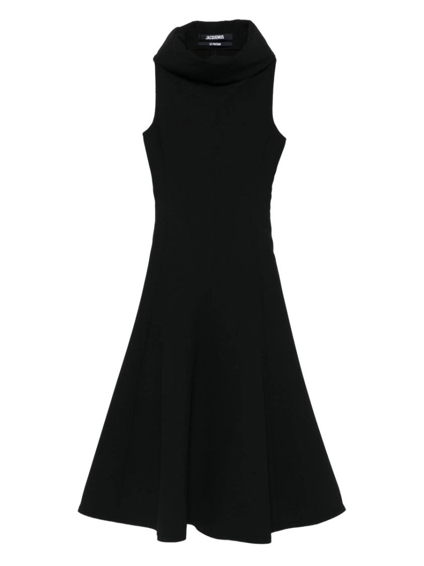 Jacquemus Triangle Cowl Neck Midi Dress
