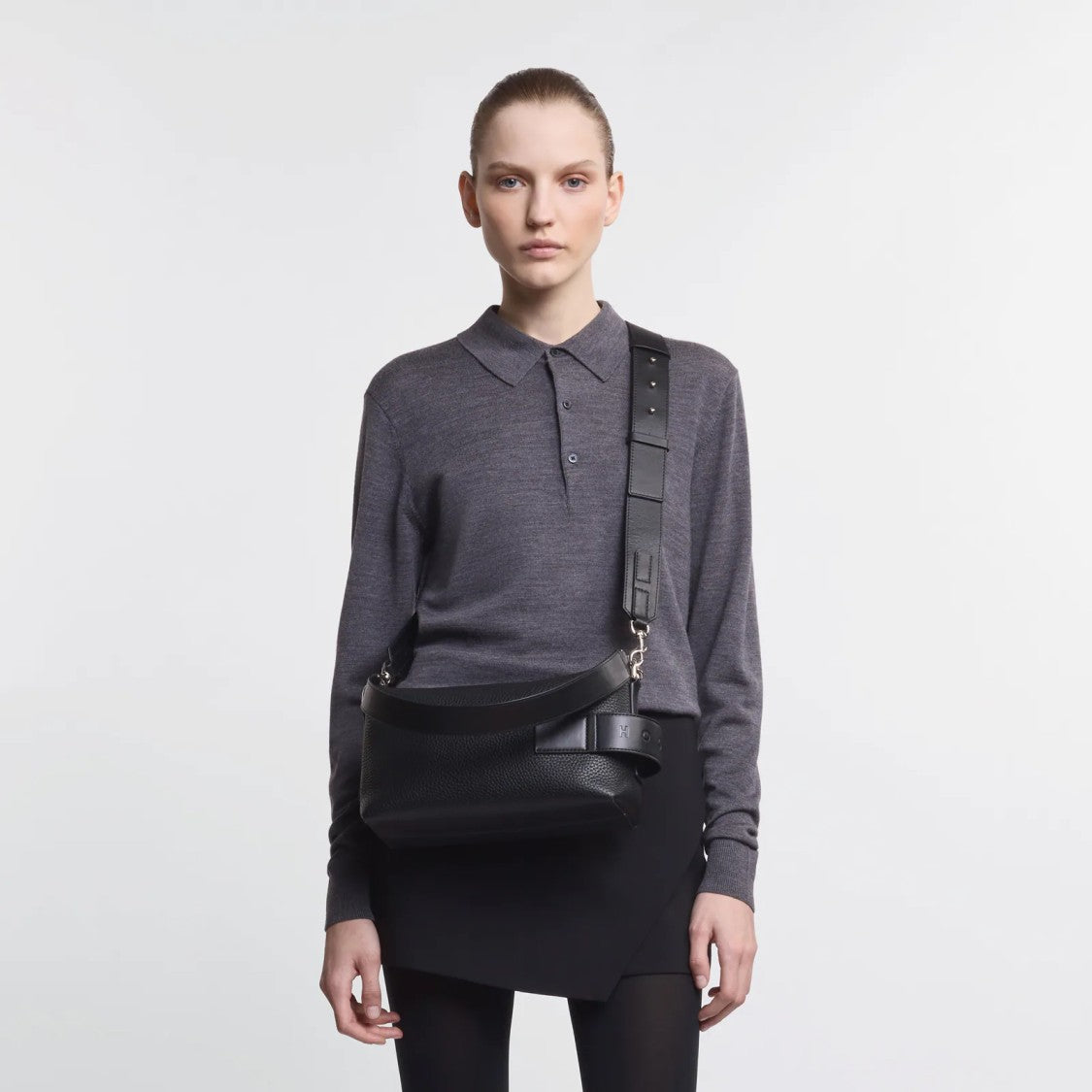 Hogan Script Piccolo Handbag With Textured Leather Finish