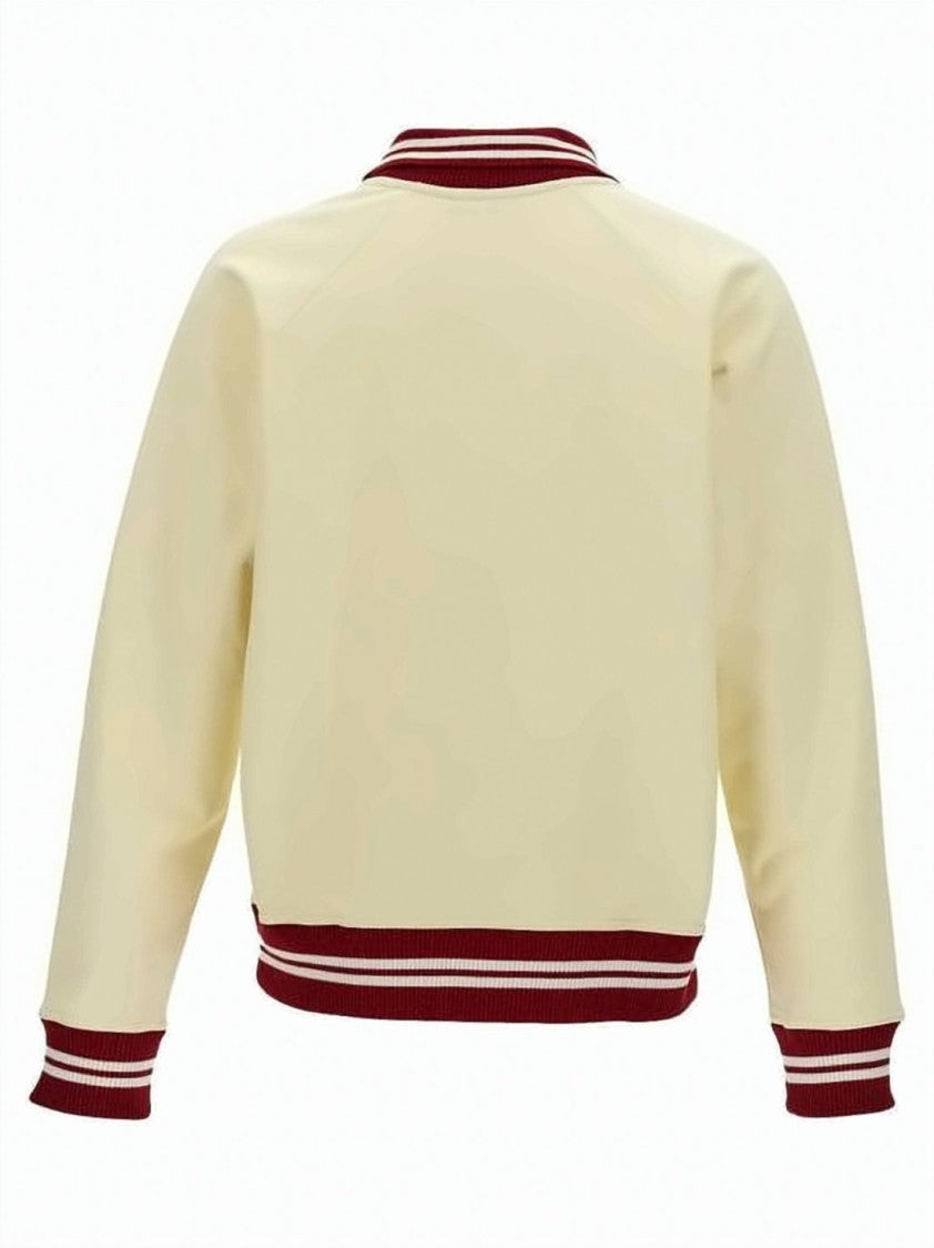 Wales Bonner Cream Long-Sleeve Sweatshirt With Collegiate Detailing