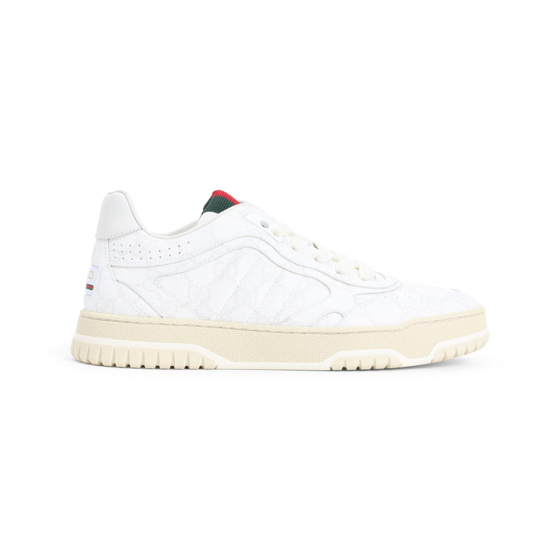 Gucci Textured White Sneakers With Cushioned Sole
