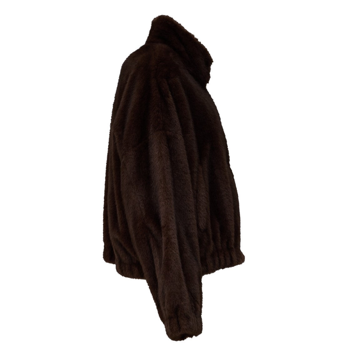 Max Mara Faux-Fur Boxy Cropped High-Collar Jacket