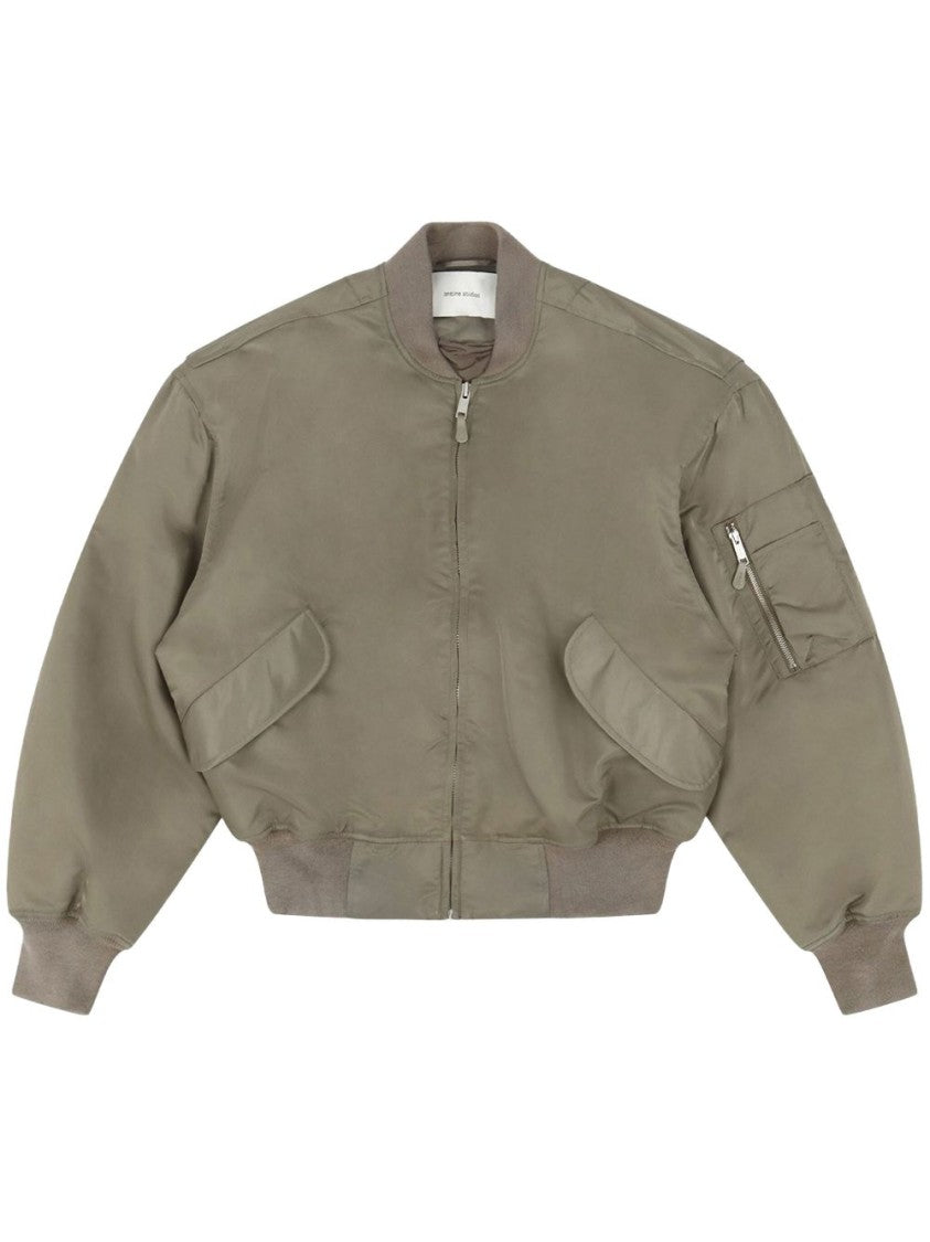 Entire Studios Drop Shoulder Bomber Jacket With Front Zip Closure