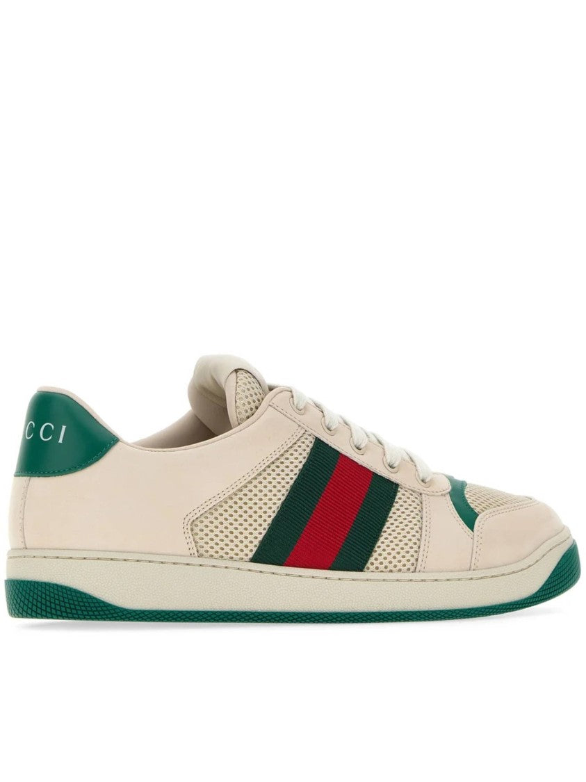 Gucci Cream Screener Sneaker Low-Top Shoes