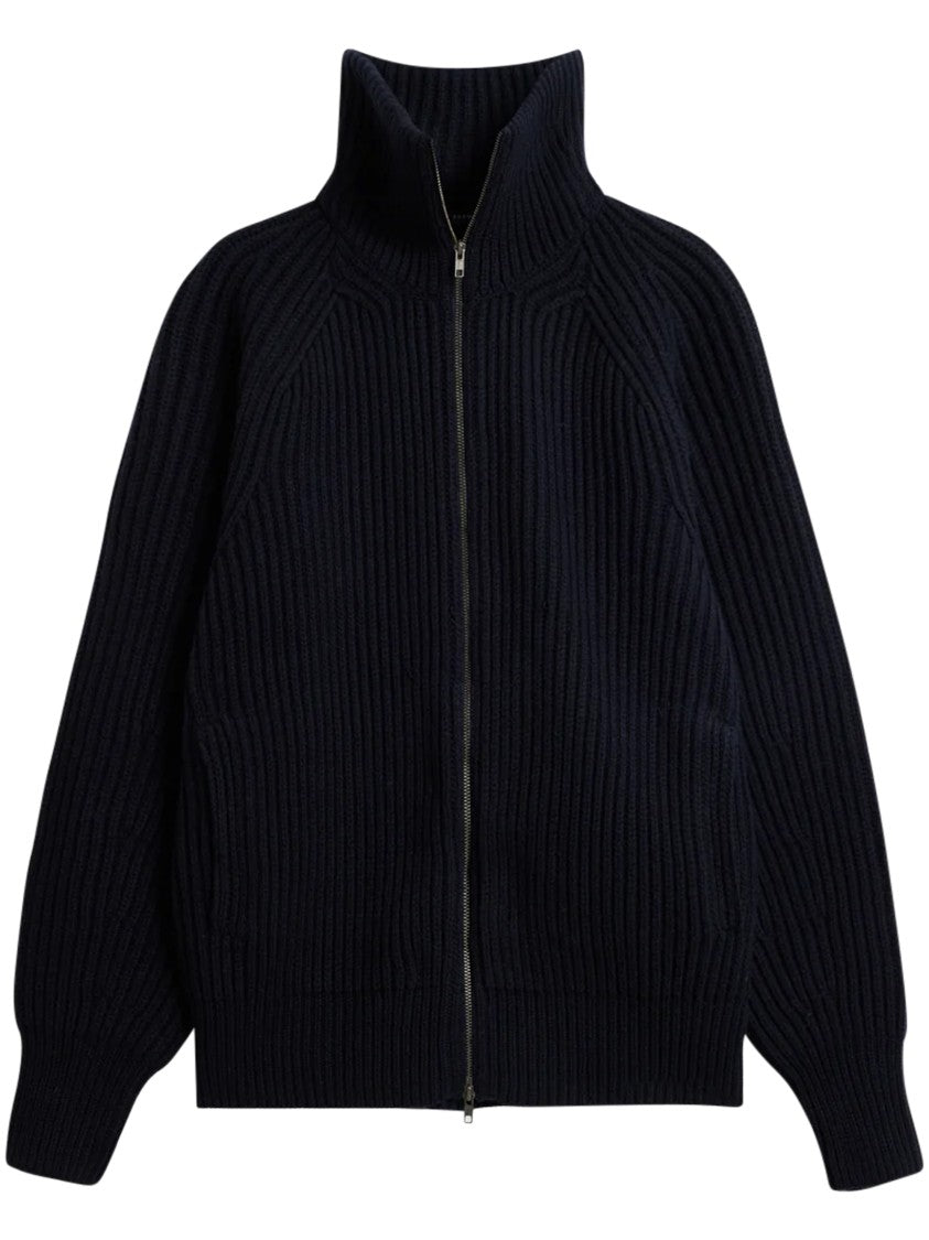 Soeur Jasper Chunky Ribbed Stand Collar Knit Jacket