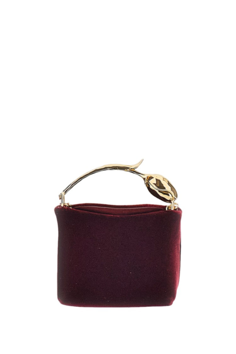 Erdem Sculptural Velvet Handbag With Flower Bud Handle