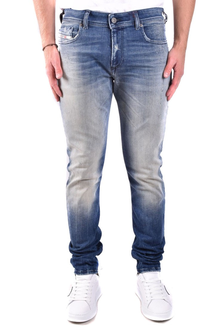 Diesel Denim Jeans With Classic Fit And Distressed Detailing