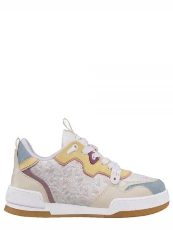 Christian Dior Low-Top Sneakers With Pastel Mesh And Calf Leather Accents