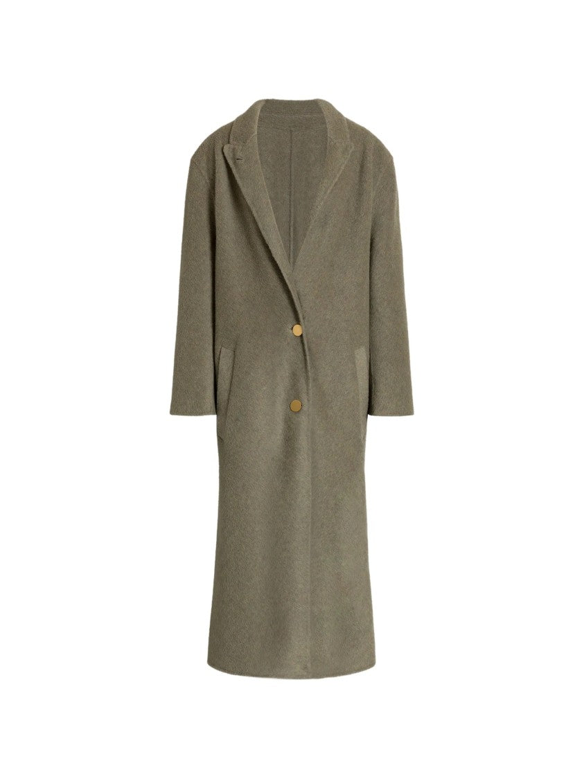 Alberta Ferretti Relaxed Fit Long Coat With Notched Lapel