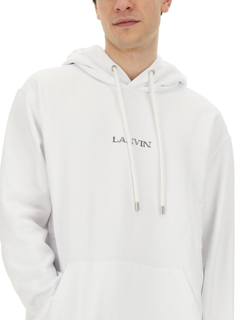 Lanvin Relaxed-Fit Hooded Sweatshirt With Subtle Embroidery