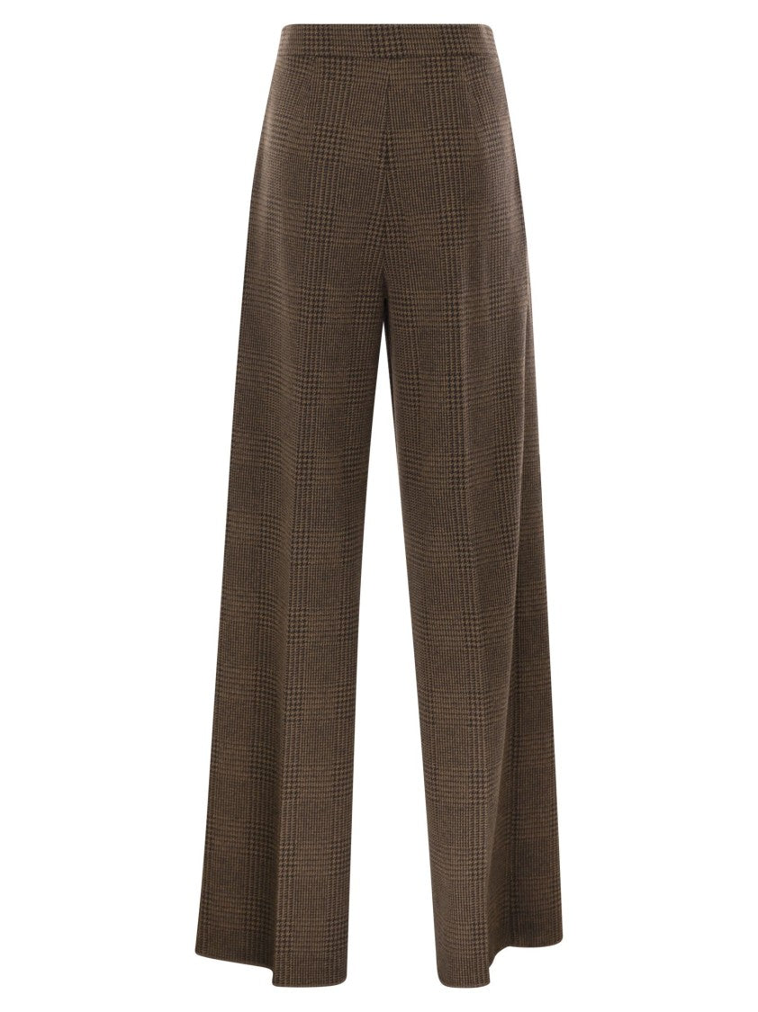 Max Mara Ponza - Patterned Wool And Cotton Jersey Trousers