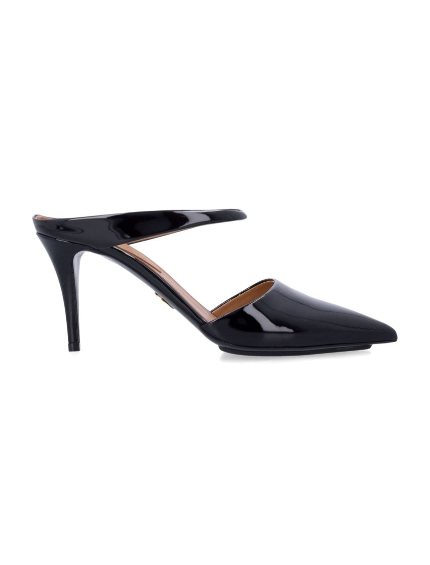 Stella Mccartney Pointed-Toe Mules With Glossy Finish And Double Strap Design
