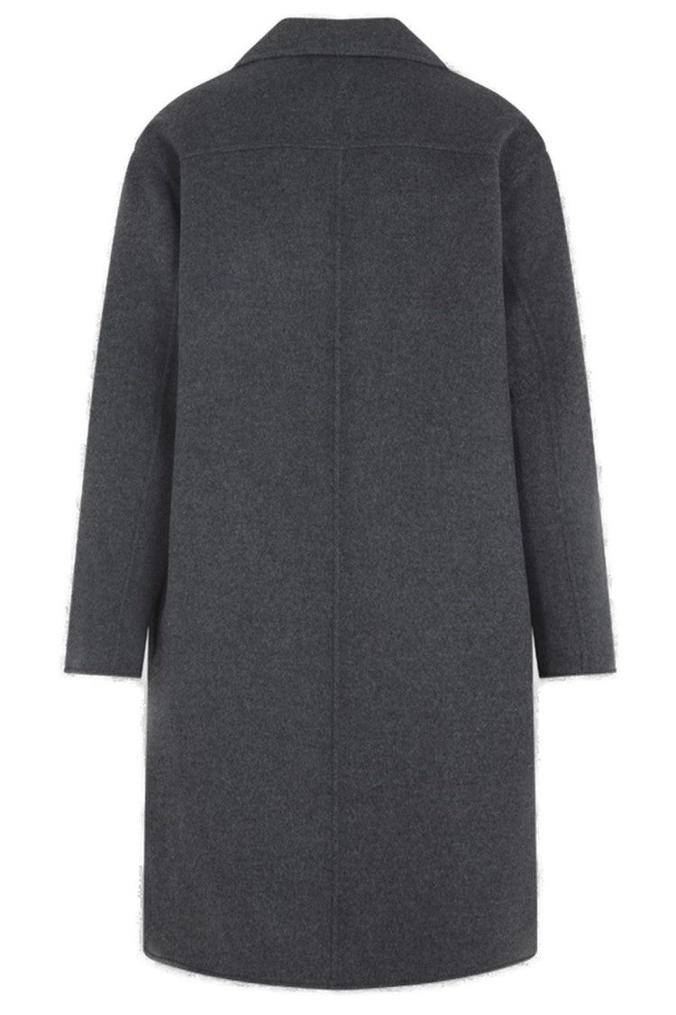 Ami Mid-Length Tailored Car Coat In Soft Wool-Cashmere Blend