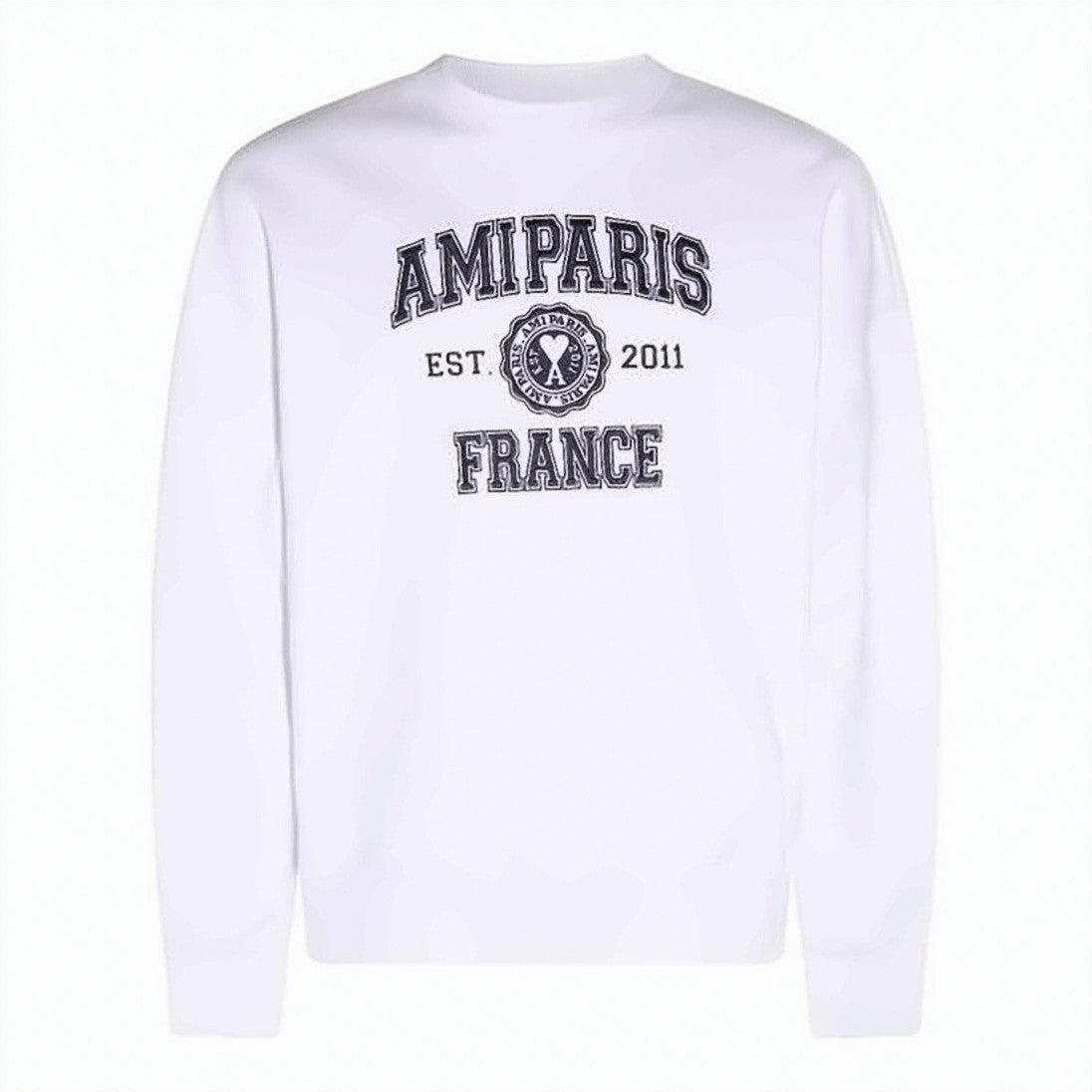 Ami Paris Long-Sleeve Crew Neck Tee With Bold Collegiate Print
