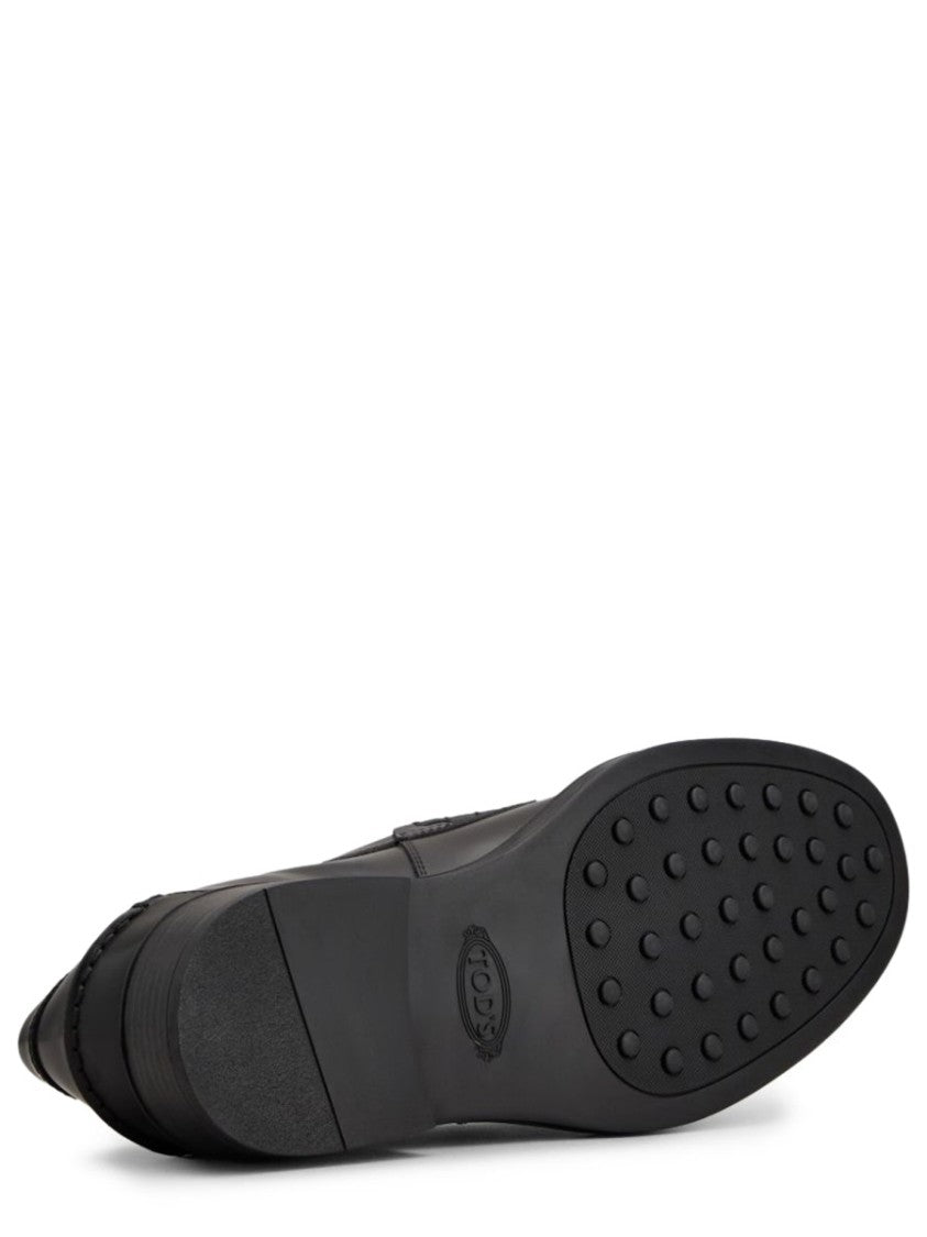 Tod's Black Penny Strap Calfskin Loafers