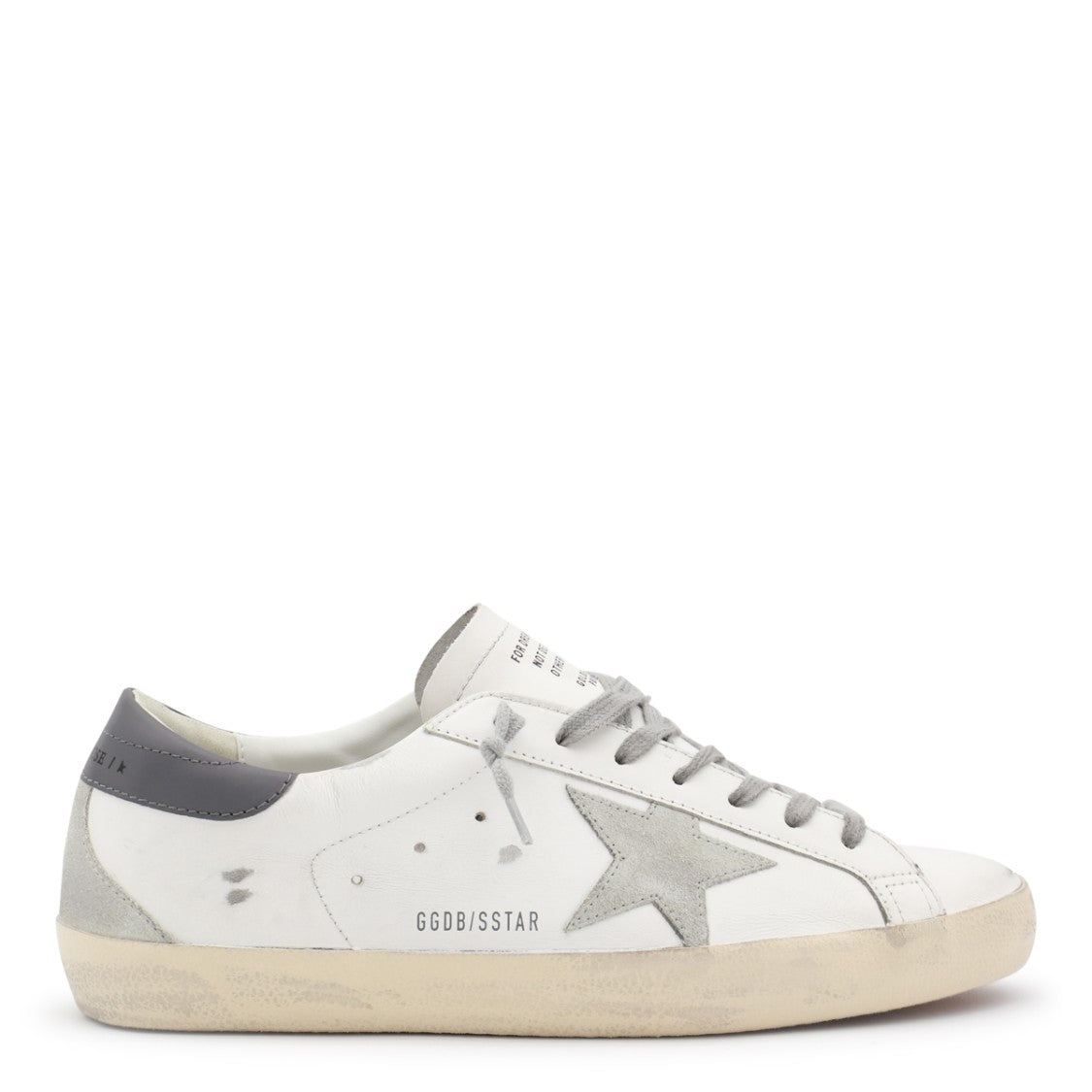 Golden Goose White Distressed Star Leather Sneakers
