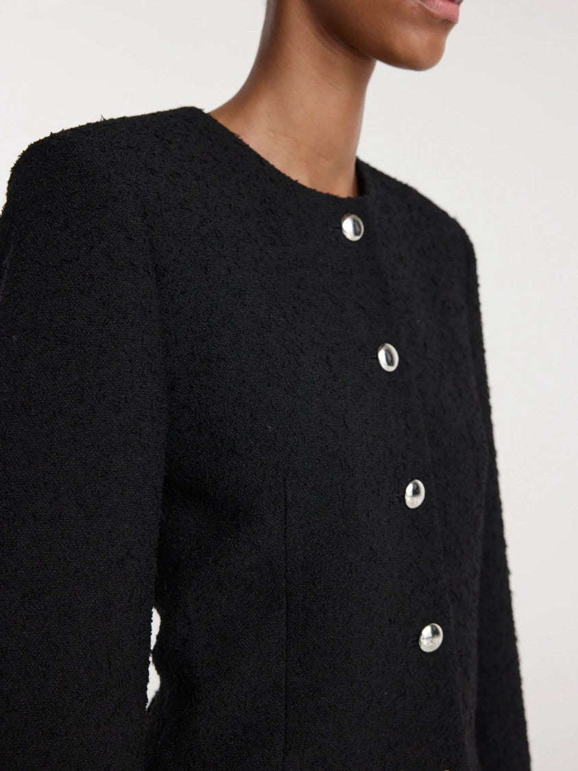 Róhe Black Bouclé Wool Shaped Blazer