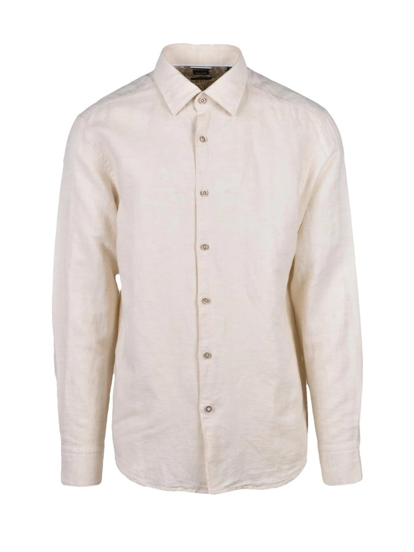 Boss Cotton Linen Shirt Casual Fit - White