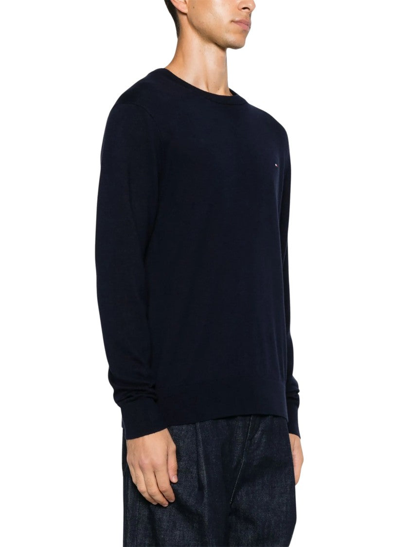 Tommy Hilfiger Pima Org Ctn Cashmere Navy Cotton-Blend Sweater