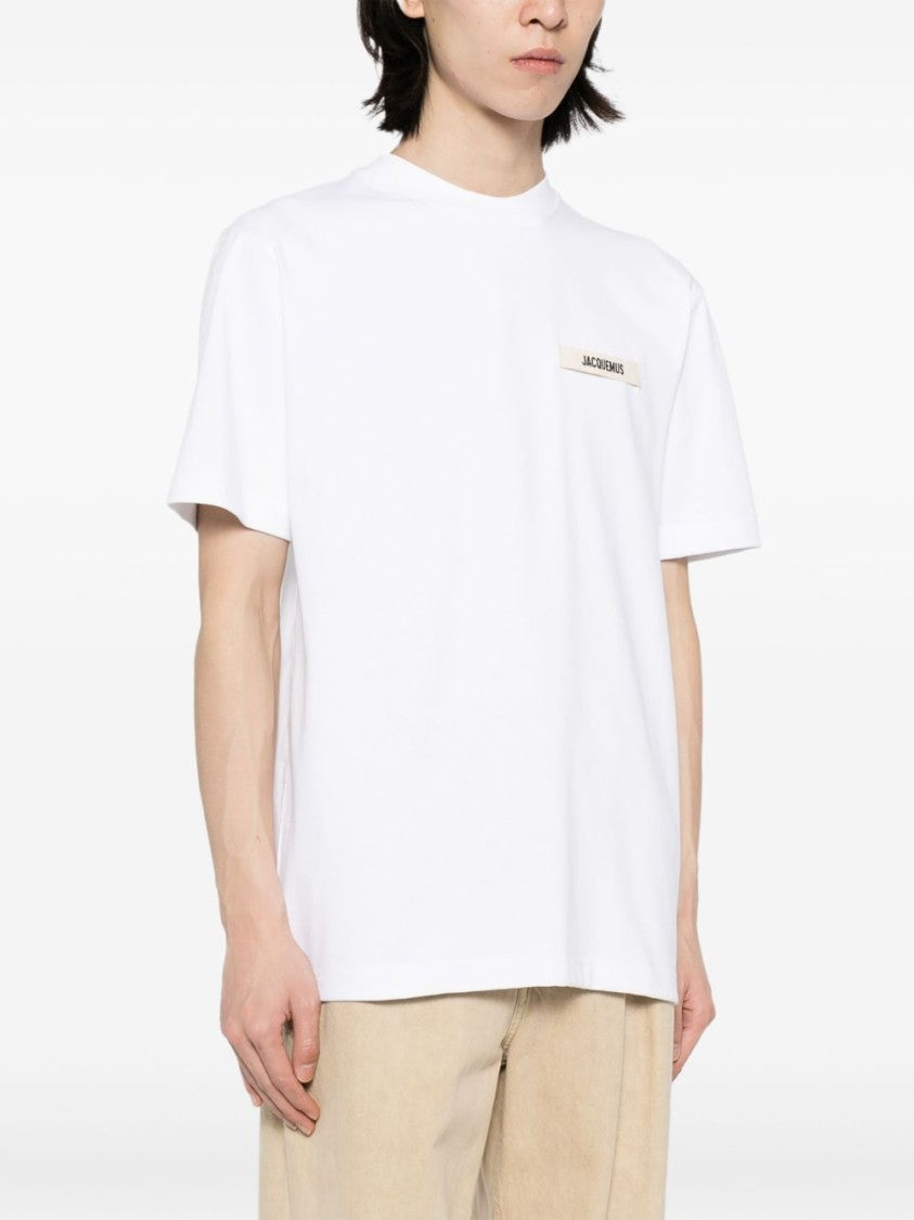 Jacquemus Relaxed-Fit White T-Shirt With Branded Patch