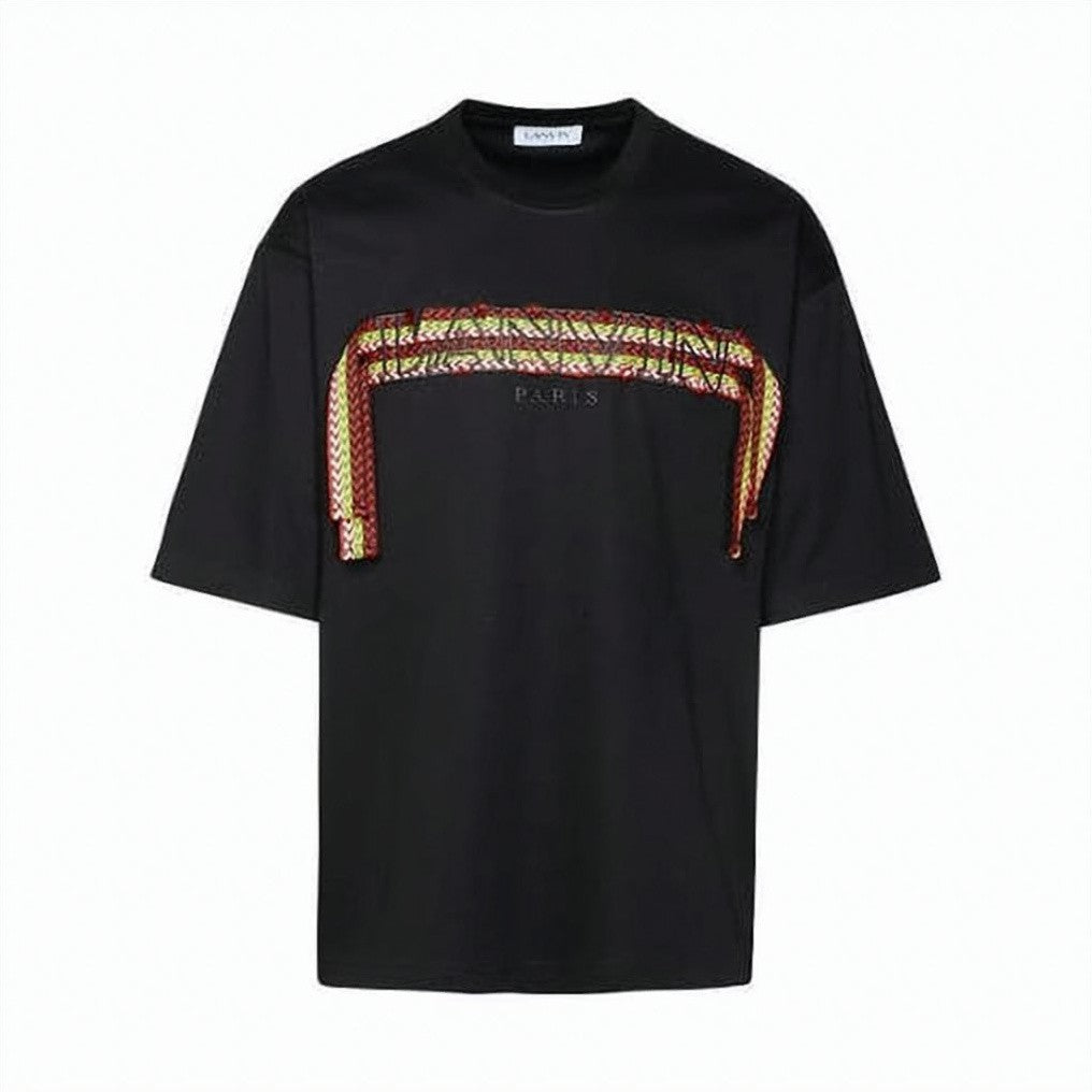 Lanvin Graphic Design Black Short-Sleeved T-Shirt By Lanvin