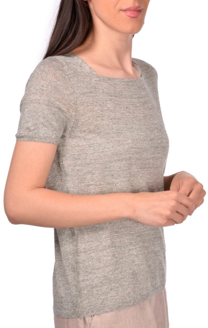 Paolo Fiorillo Capri Relaxed Fit Linen Short-Sleeved Top