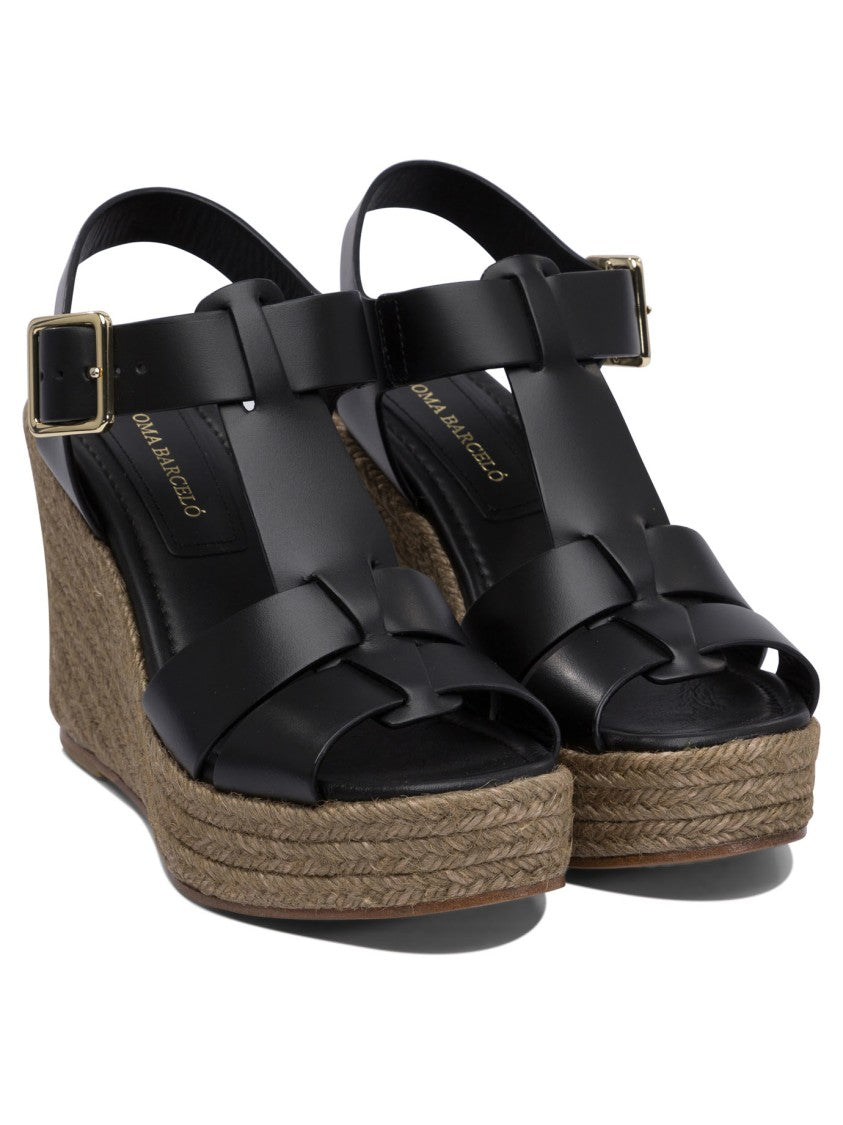 Paloma Barceló Woven Jute Platform Sandals