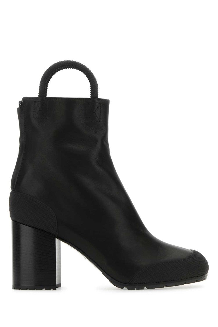 Random Identities Black Leather Ankle Boots