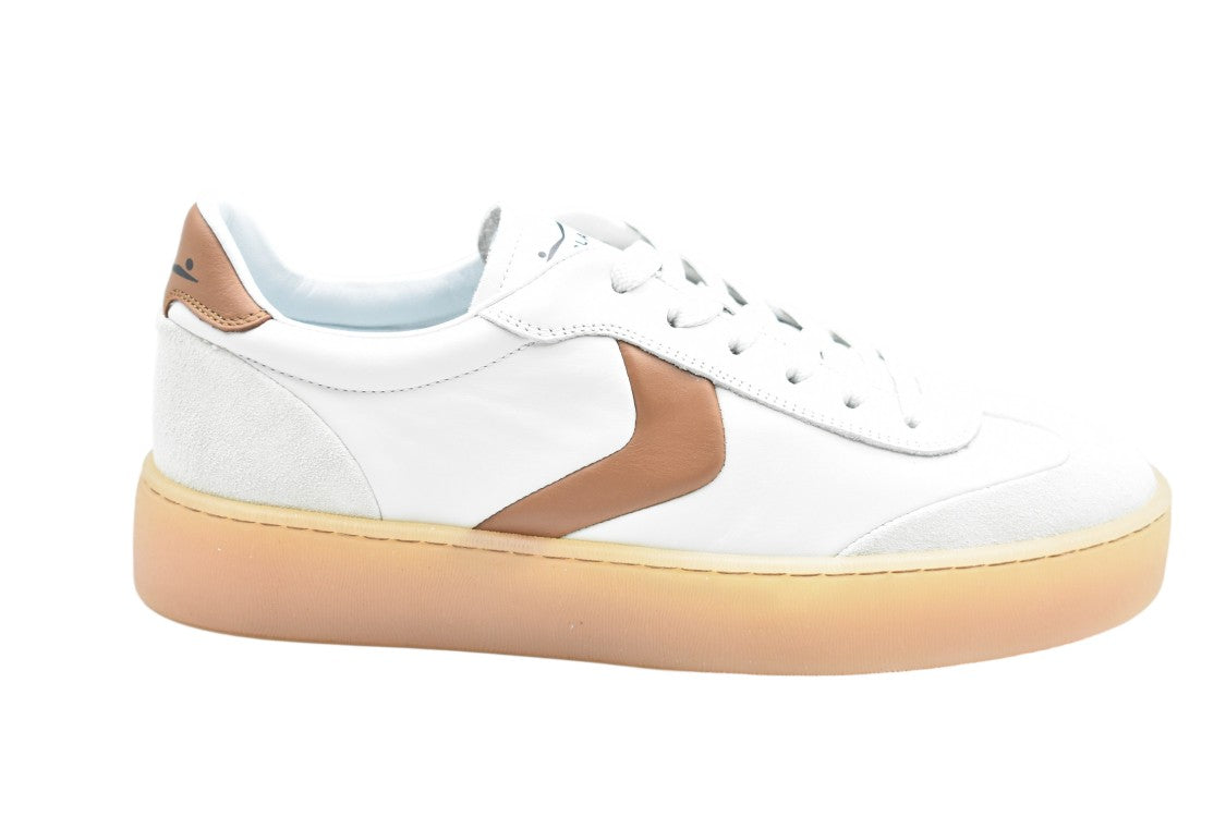 Voile Blanche Cognac White Suede Leather Cassette Sneakers