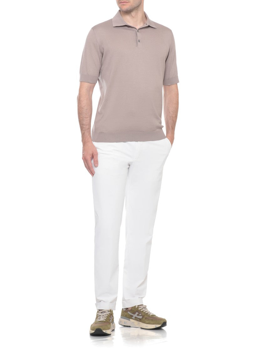 Lardini Ribbed Trims Cotton Polo Shirt
