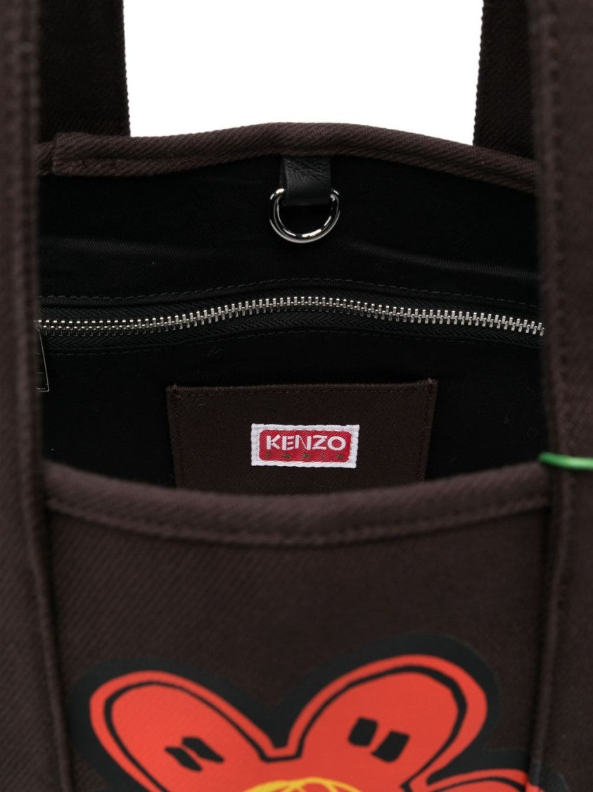 Kenzo Cotton Shopper Bag With Bold Graphics