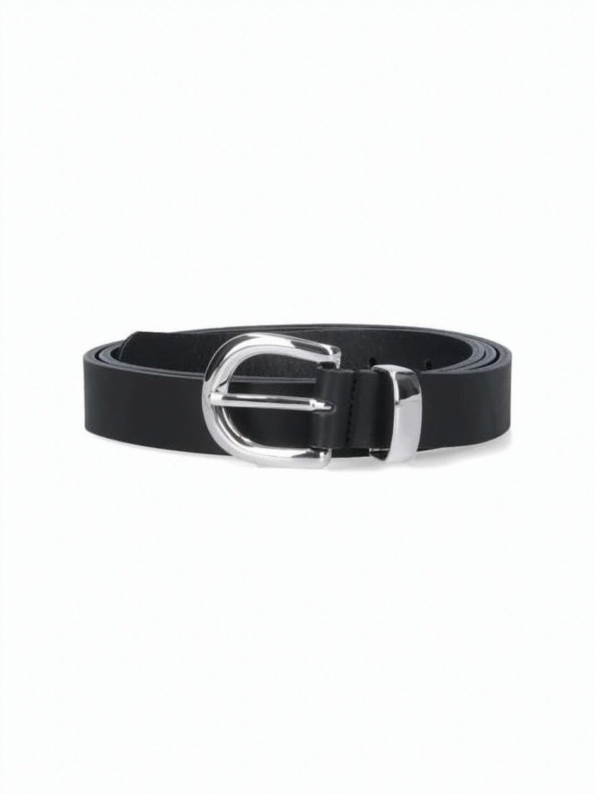 Sunflower Smooth Cowhide Leather Belt With Polished Silver-Tone Buckle