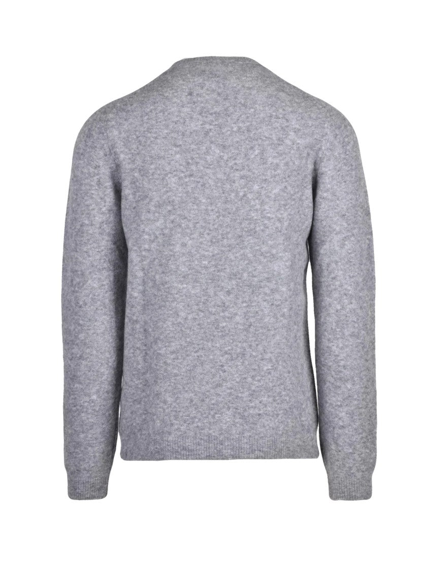 Daniele Fiesoli Heathered Grey Stretch Crewneck Sweater