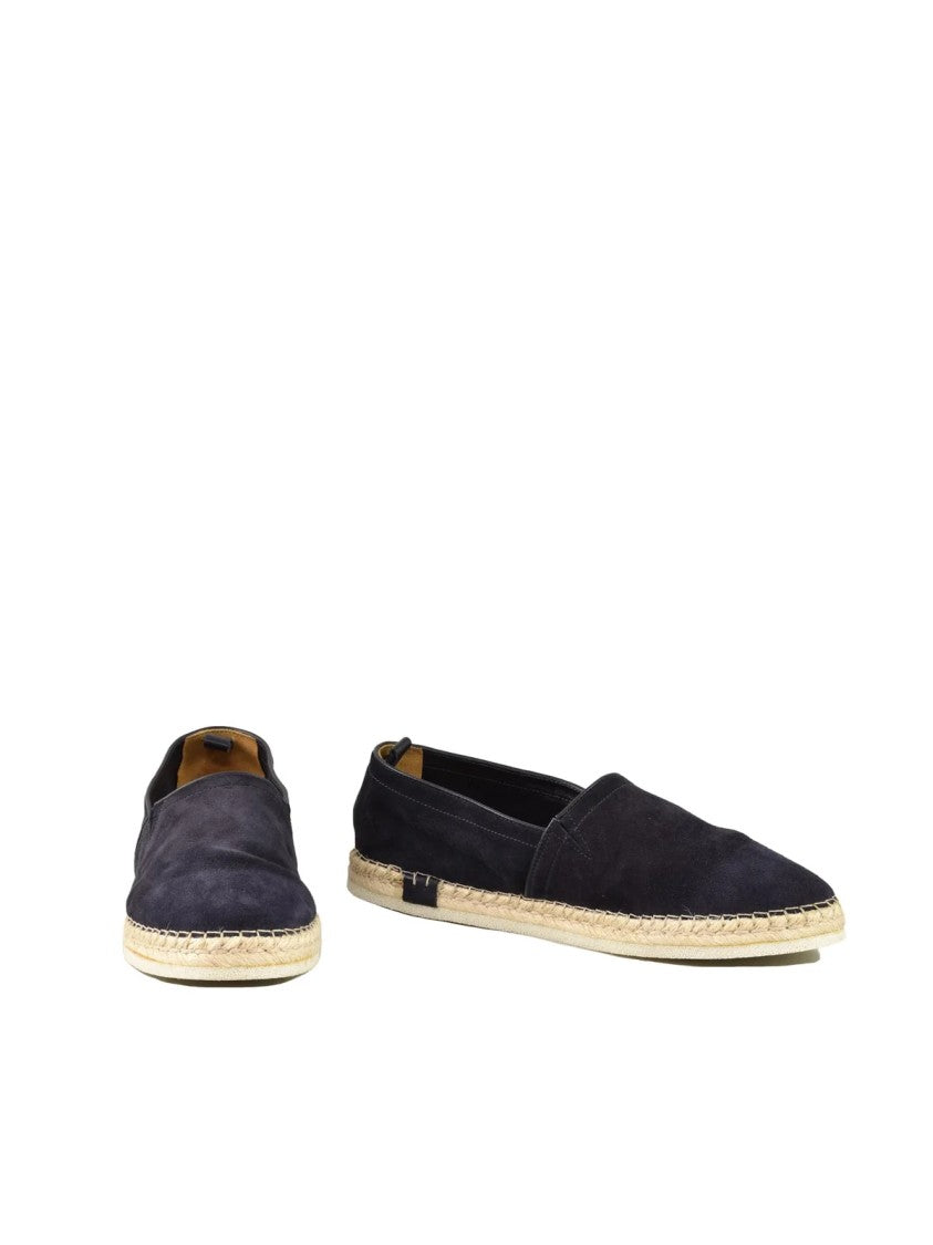 A.Testoni Suede Leather Jute-Rope Sole Espadrilles