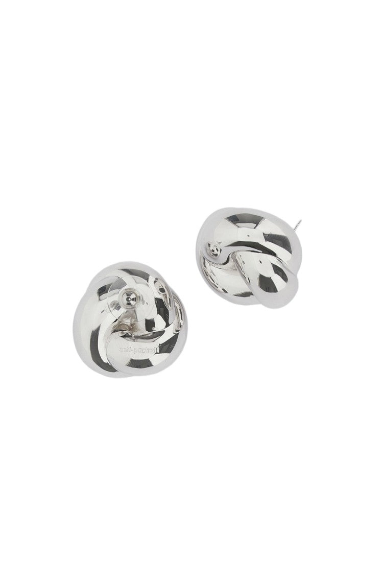 Self-Portrait Silver Twisted Knot Brass Earrings
