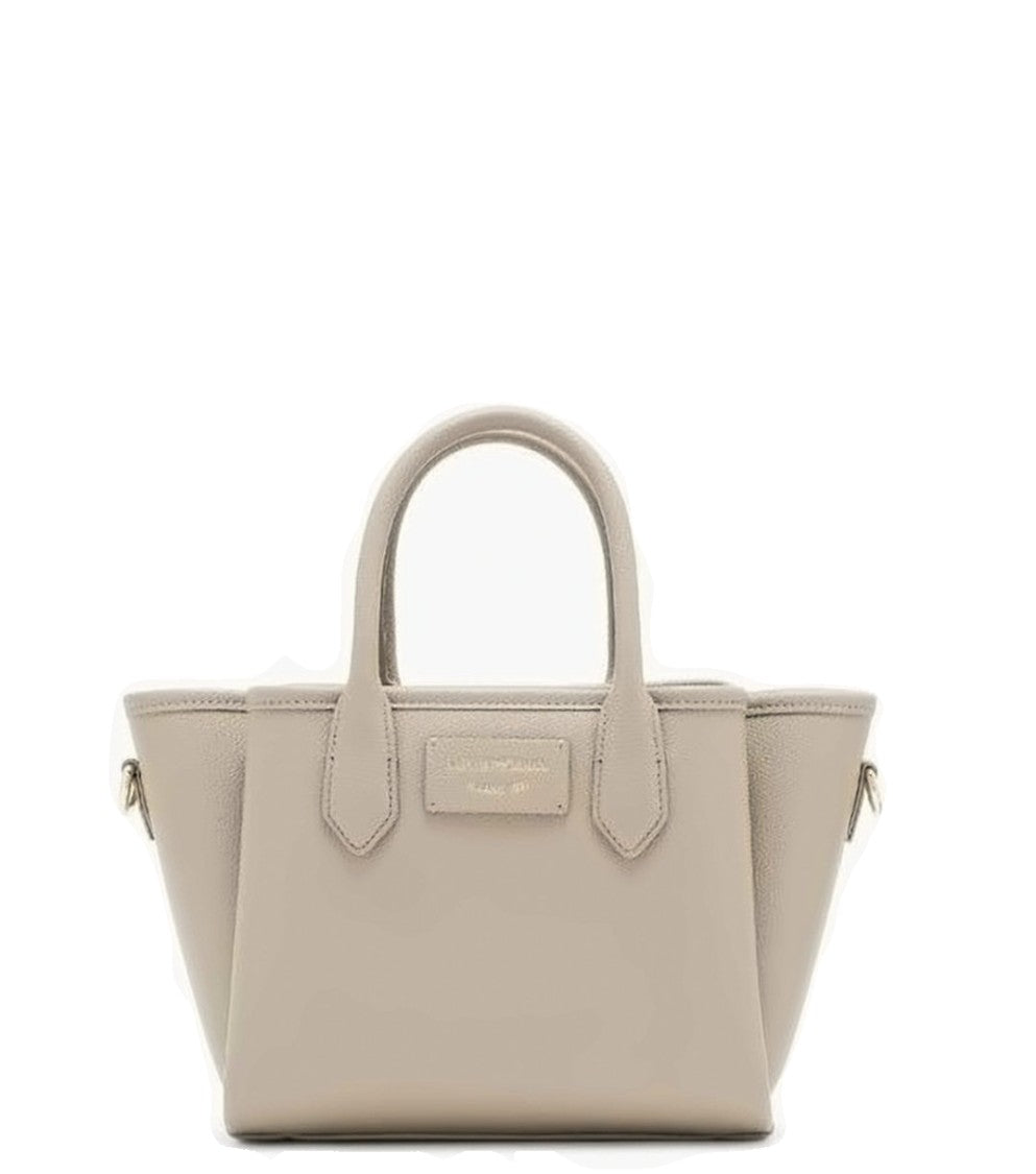 Emporio Armani Panelled Finish Detachable Strap Small Shopper