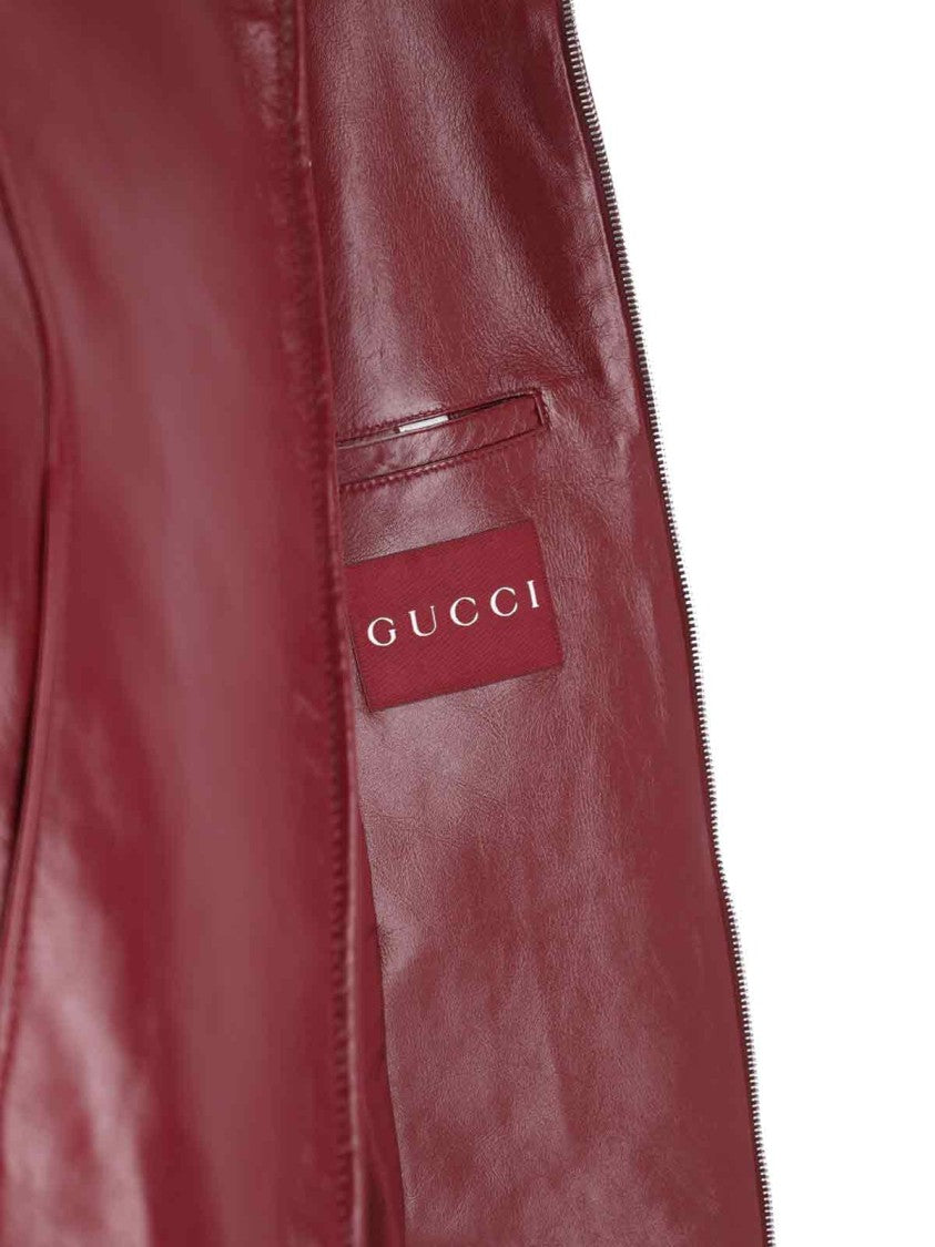 Gucci Zip Leather Jacket – Red