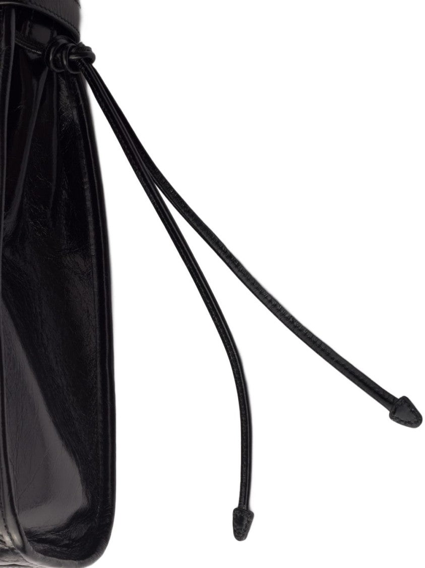 Prada Rectangular Glossy Leather Adjustable Strap Bag