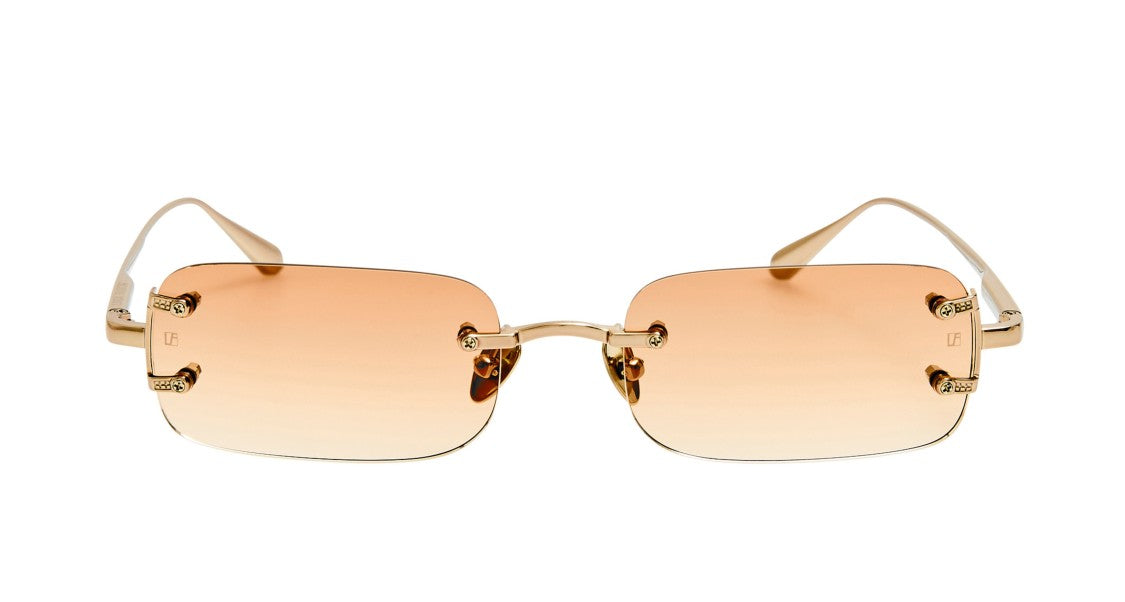 Linda Farrow Lfl Rimless Square Sunglasses With Gradient Amber Tint
