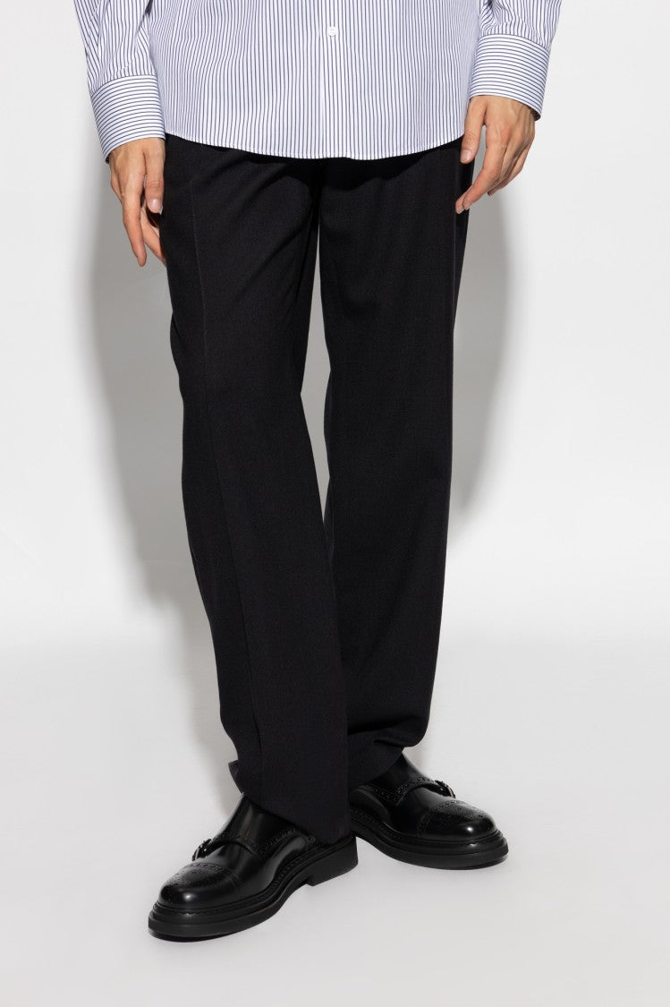 Dolce & Gabbana Straight Cut Black Wool Trousers